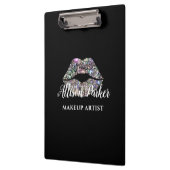 シルバーメイクアップアーティストロゴキス名 クリップボード (左)
