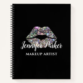 シルバーメイクアップアーティストロゴキス名 ノートブック
