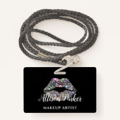シルバーメイクアップアーティストロゴキス名 バッジ (裏面ランヤード)