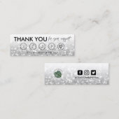 シルバーメイクアップヘア感謝していロイヤリティカード スキニー名刺 (正面/裏面)