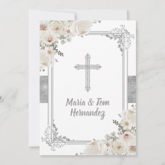 シルバーメキシカンバプテスマと誕生日フィエスタツイン 招待状 (裏面)