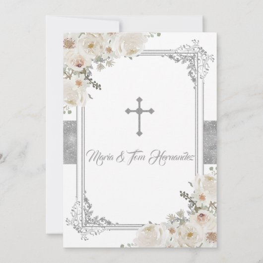 シルバーメキシカンバプテスマと誕生日フィエスタツイン 招待状 (裏面)