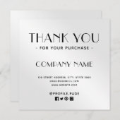 シルバーメタリックありがとう  サンキューカード (正面/裏面)