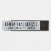 シルバーメタリックぶら下がったルックズドアサイン名プレート サインプレート (正面)