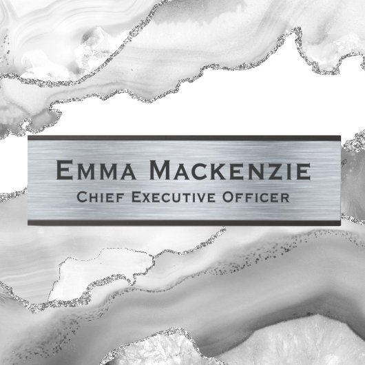 シルバーメタリックぶら下がったルックズドアサイン名プレート サインプレート