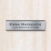 シルバーメタリックぶら下がったルックズドアサイン名プレート サインプレート (正面)