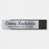 シルバーメタリックぶら下がったルックズドアサイン名プレート サインプレート (正面)