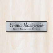 シルバーメタリックぶら下がったルックズドアサイン名プレート サインプレート (正面)