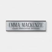 シルバーメタリックぶら下がったルックズドアサイン名プレート サインプレート (正面)