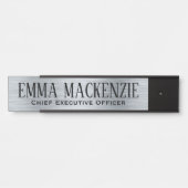 シルバーメタリックぶら下がったルックズドアサイン名プレート サインプレート (正面)