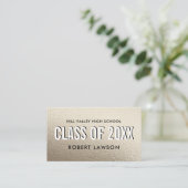 シルバーメタリッククラス卒業名ソーシャルアイコン 名刺 (スタンド正面)