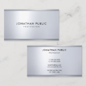 シルバーメタリックシンプルルックエレガントクールテンプレート 名刺 (正面/裏面)