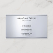 シルバーメタリックシンプルルックエレガントクールテンプレート 名刺 (裏面)