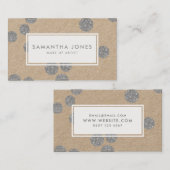 シルバーメタリックドットクラシックモダンメイクアップアーティスト 名刺 (正面/裏面)