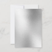 シルバーメタリックハート モダンエレガント ウェディング 招待状 (裏面)