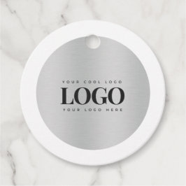 シルバーメタリックビジネスカスタム会社ロゴグレー フェイバータグ