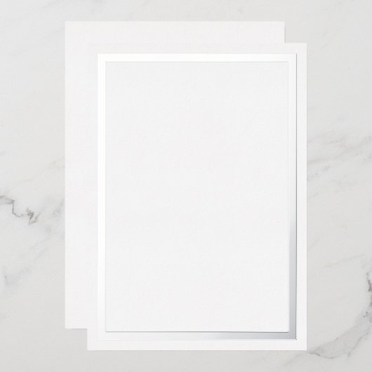 シルバーメタリックホイルボーダーカード 箔招待状 (正面/裏面)