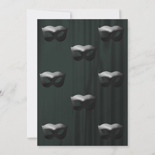 シルバーメタリックマスクマスカレード50誕生日 招待状 (裏面)