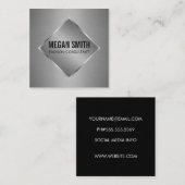 シルバーメタリックルクース スクエア名刺 (正面/裏面)