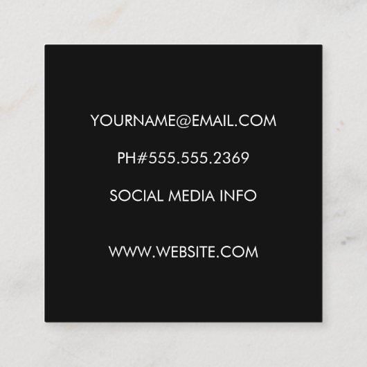 シルバーメタリックルクース スクエア名刺 (裏面)