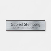 シルバーメタリックルックオフィスドアサイン名プレート サインプレート (正面)