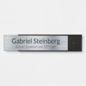 シルバーメタリックルックオフィスドアサイン名プレート サインプレート (正面)