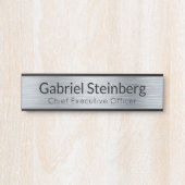 シルバーメタリックルックオフィスドアサイン名プレート サインプレート (正面)