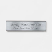 シルバーメタリックルックオフィスドアサイン名プレート サインプレート (正面)