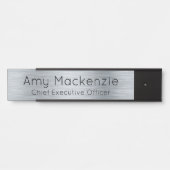 シルバーメタリックルックオフィスドアサイン名プレート サインプレート (正面)