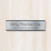 シルバーメタリックルックオフィスドアサイン名プレート サインプレート (正面)