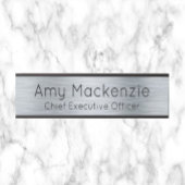 シルバーメタリックルックオフィスドアサイン名プレート サインプレート