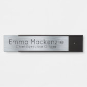 シルバーメタリックルックオフィスドアサイン名プレート サインプレート (正面)