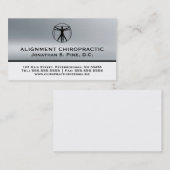 シルバーメタリックルックカイロプラクティック名刺 名刺 (正面/裏面)