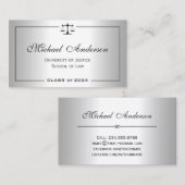 シルバーメタリックルックロースクール生 コーリングカード (正面/裏面)