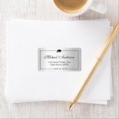 シルバーメタリックルック卒業キャップ卒業生 ラベル (インサイチュ)