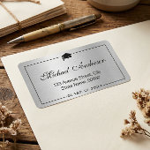 シルバーメタリックルック卒業キャップ ラベル