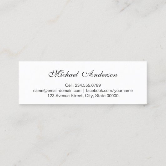 シルバーメタリックルック卒業ネームカードネームカード コーリングカード (裏面)