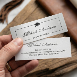 シルバーメタリックルック卒業ネームカードネームカード コーリングカード