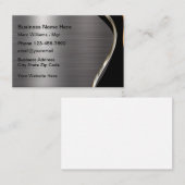 シルバーメタリックルック建築名刺 名刺 (正面/裏面)