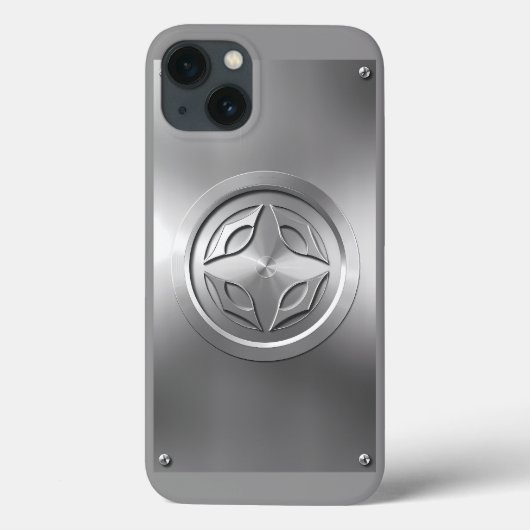 シルバーメタリック彫りデザインオングレー Case-Mate iPhoneケース (裏面)