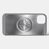 シルバーメタリック彫りデザインオングレー Case-Mate iPhoneケース (裏面 (横))