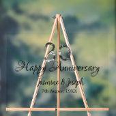 シルバーメタリック30th Happy anniversary add name アクリルサイン (ニュートラル)
