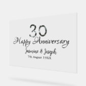 シルバーメタリック30th Happy anniversary add name アクリルサイン (傾斜)