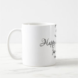 シルバーメタリック30th Happy anniversary add name コーヒーマグカップ