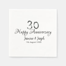 シルバーメタリック30th Happy anniversary add name
