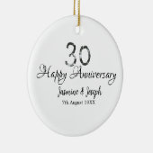 シルバーメタリック30th Happy anniversary add name セラミックオーナメント (右)