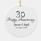 シルバーメタリック30th Happy anniversary add name セラミックオーナメント (裏面)