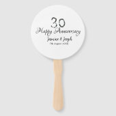 シルバーメタリック30th Happy anniversary add name ハンドファン (裏面)