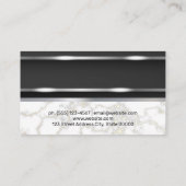 シルバーメタリック |ホワイトマーブルメタリックトリム 名刺 (裏面)