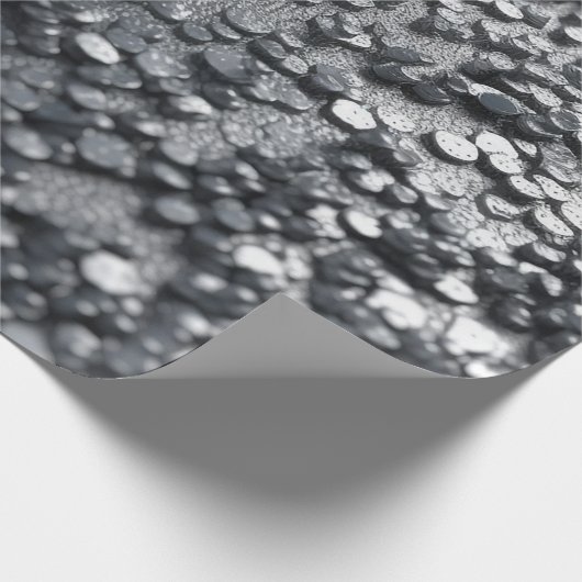 シルバーメタルのテクスチャ ラッピングペーパー (角)